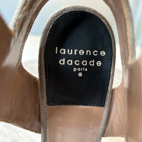 Laurence Dacade Suede Studded Block Heel Sandals Gray Taupe EU 37.5 US 7.5 Italy - Picture 10 of 13